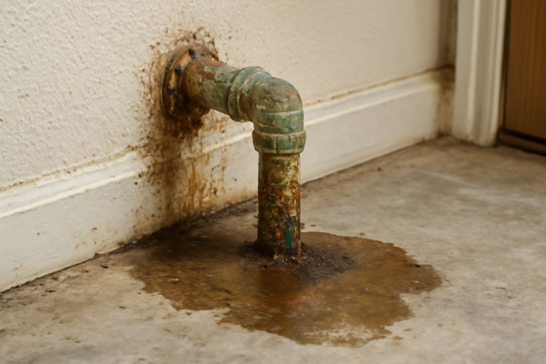 Corroded Pipe Water Removal