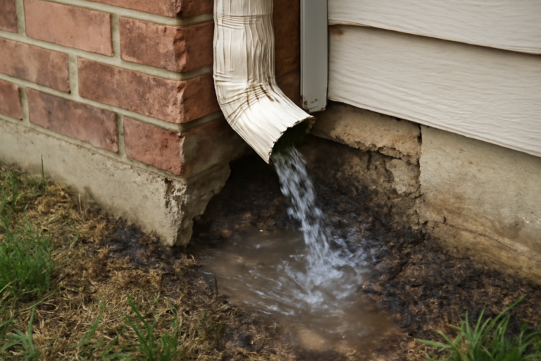 Downspout Failure Water Removal